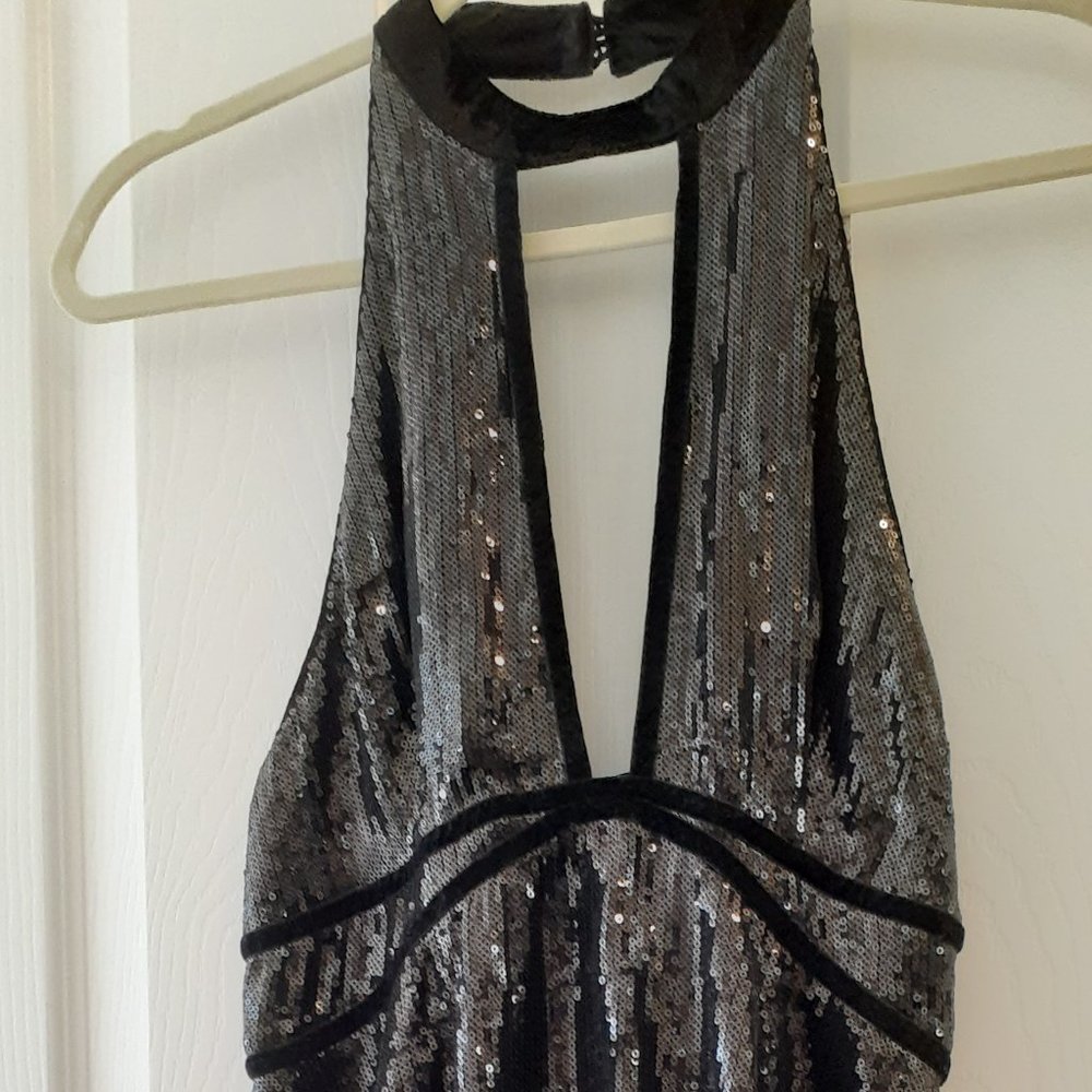 V Neck Black Cocktail Dress